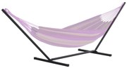 Outsunny Suporte para Cama de Rede de Metal de Jardim Estrutura para Cama de Rede de Exterior Carga 120 kg 360x92x112 cm Preto | Aosom Portugal