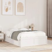 vidaXL Cama sem colchão 120x190 cm madeira de pinho maciça branco