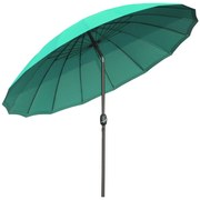 Outsunny Chapéu de Sol Jardim Ø2,5x2,4 m Manivela Manual Mastro Ajustável Impermeável Resistente Exterior 18 Hastes Verde | Aosom Portugal