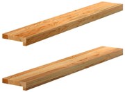 Soleiras da janela 2 pcs 100x15x2 cm carvalho castanho-claro