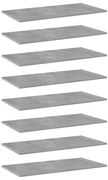 vidaXL Prateleiras para estante 8 pcs 80x40x1,5cm contraplacado cinza