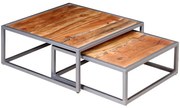 vidaXL Conjunto de mesas de centro 2 pcs madeira de acácia maciça