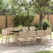 vidaXL Conjunto de Jantar para Jardim 11 pcs Bege