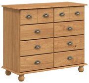 vidaXL Baú de Gavetas 'ASKIM'Castanho Mel 91x40x79 cm Madeira Sólida de Pinheiro