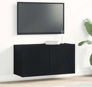 vidaXL Móvel de TV carvalho preto 80x30x41 cm madeira projetada