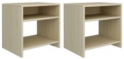 vidaXL Mesas de cabeceira 2 pcs derivados de madeira carvalho sonoma