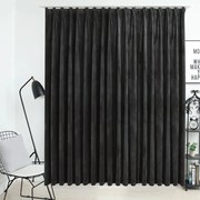 vidaXL Cortina blackout com ganchos 290x245 cm veludo antracite