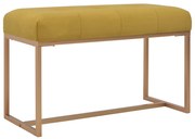 vidaXL Banco 80 cm veludo mostarda