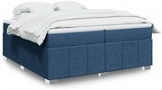 vidaXL Cama com molas/colchão 200x200 cm tecido azul
