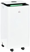HOMCOM Desumidificador Elétrico 12L/dia Depósito 2,5L Silencioso com 5 Modos 2 Velocidades Ecrã LED e Temporizador 25x25x50cm Branco | Aosom Portugal