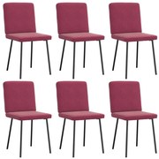 vidaXL Cadeiras de jantar 6 pcs veludo vermelho tinto