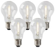 Conjunto de 5 Lâmpadas LED E27 A60 1W 80lm 2200K