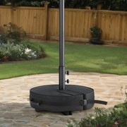 Suporte base para guarda-sol, pode ser enchido com areia 55,1 x 55,1 x 40,1 cm preto