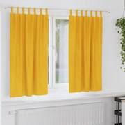Cortinas Blackout vidaXL com Laços de Pendurar 2 pcs Amarelo Mostarda Veludo