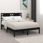 Estrutura de cama 160x200 cm pinho maciço preto