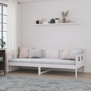 Sofá-cama 90 x 200 cm madeira de pinho maciça branco