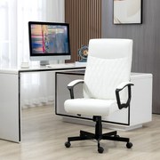 Cadeira de Escritório Giratória 360° Cadeira de Escritório com Encosto Alto Altura Ajustável e Função de Inclinação para Escritório Carga 120kg 65x65x
