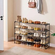Sapateira com 4 níveis para 25-30 pares de sapatos 30 x 117 x 75 cm preta