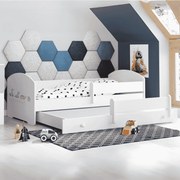 Cama infantil  dupla branca LUK dinossauros 160x80 - colchão e estrado incluído