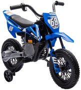 Aiyaplay Moto Elétrica Infantil Moto Infantil de 12V com Música Veículo com Rodinhas 3-6 Anos Azul | Aosom Portugal