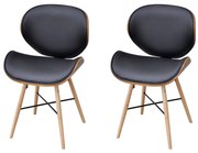 vidaXL Cadeiras jantar 2 pcs madeira curvada e couro artificial