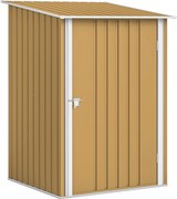 Outsunny Casinha de Jardim Abrigo para Ferramentas em Aço Galvanizado com Porta de Abrir 100x104x160 cm Amarelo | Aosom Portugal