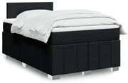 vidaXL Cama boxspring com colchão 120x190 cm tecido preto