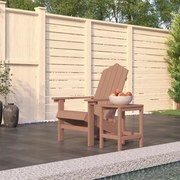 vidaXL Cadeira de jardim Adirondack com mesa PEAD castanho