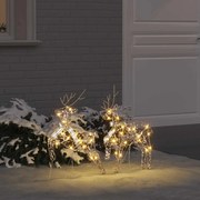 vidaXL Renard LED com 40 LEDs 2 pcs Branco quente PET