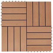 Ladrilhos de pavimento 22 pcs WPC 2m² 30x30 cm cor teca