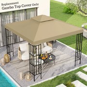 Cobertura/Lona de substituição para tenda de jardim (NÃO INCLUÍDA) 3 x 3 m, bege