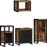 vidaXL Conjunto de Móveis para Banheiro 4 pcs Madeira Reforçada Sólida