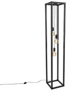 Candeeiro de pé industrial preto 3 luzes - Big Cage Industrial,Design