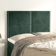 Cabeceira de cama 4 pcs veludo 72x5x78/88 cm verde-escuro