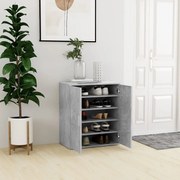 vidaXL Armário para sapatos derivados de madeira cinzento cimento