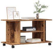 vidaXL Móvel de TV com rodas 80x40x45 cm deriv. madeira madeira velha