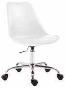Cadeira de escritório Toulouse, plástico e imitação de pele branco