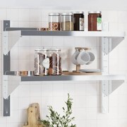 vidaXL Estante parede 2 prateleiras 75x23,5x60 cm aço inoxidável prata