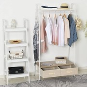 Charriot de Roupa Dévora com Gavetas, Prateleiras e Ganchos – 99x47x18