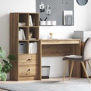 vidaXL Mesa com Armazenamento 2 pcs carvalho artisiano 90 x 40 x 76 cm