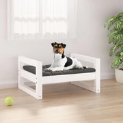 vidaXL Cama para cães 55,5x45,5x28 cm madeira de pinho maciça branco