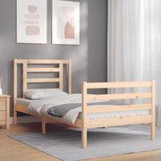 Estrutura de cama com cabeceira 100x200 cm madeira maciça