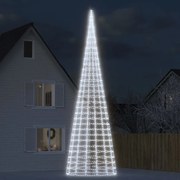 vidaXL Árvore de Natal LED no mastro 3000 LEDs Branco Frio 800 cm