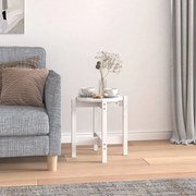 vidaXL Mesa de centro Ø 42,5x45 cm madeira de pinho maciça branco