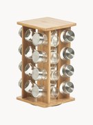 Suporte giratório para especiarias em bambu com frascos de especiarias Dahle, conjunto de 17