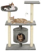vidaXL Árvore para gatos c/postes arranhadores sisal 95 cm cinzento