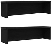 vidaXL Racks de cozinha empilhável 2 pcs preto 60x15x16 cm