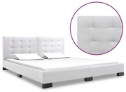 Estrutura de cama 160x200 cm couro artificial branco