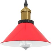 vidaXL Candeeiro suspenso regulável altura E27 vermelho vivo Ø22cm