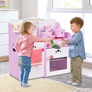 Conjunto de cozinha infantil com 65 peças de acessórios e vapor de brinquedo - Azul